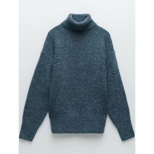 Zara Blue Turtleneck Sweater